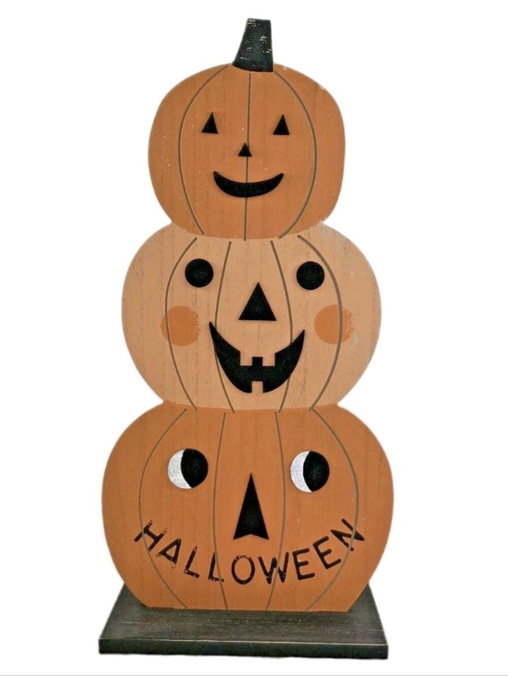 Target Hyde & Eek Boutique 20" Stacked Pumpkin Wood Sign Halloween Decor 2022
